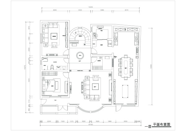 元洲装饰欧式古典别墅装修别墅设计400平装修装饰公司户型图