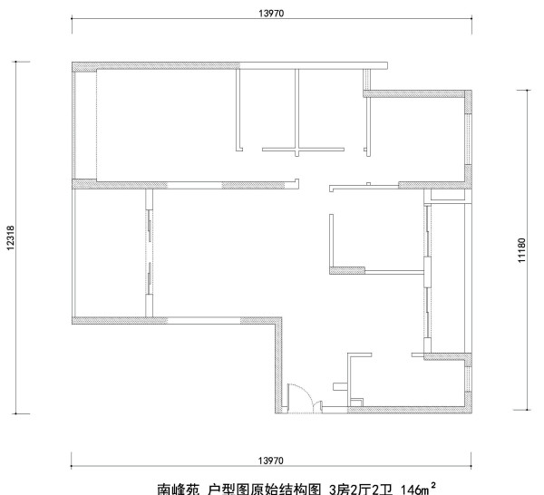 户型图 原始结构图 好易家 装饰 设计 装修 详细尺寸 现代简约 户型图