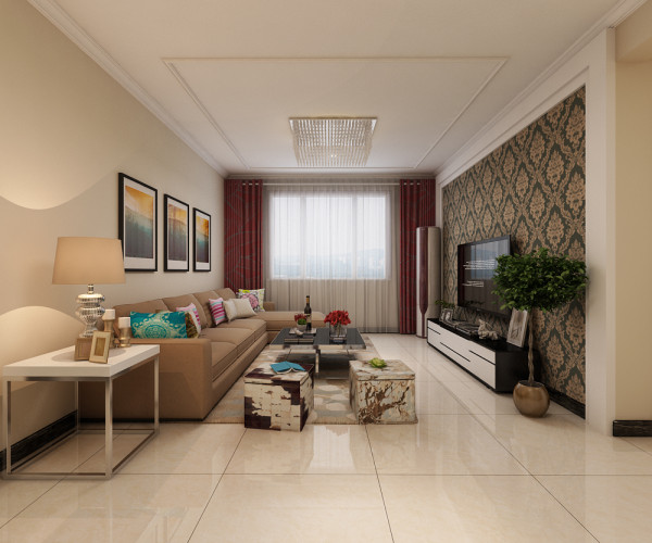 三居 客厅图片来自乐豪斯装饰马志在盛益华苑现代简约风格装修效果图