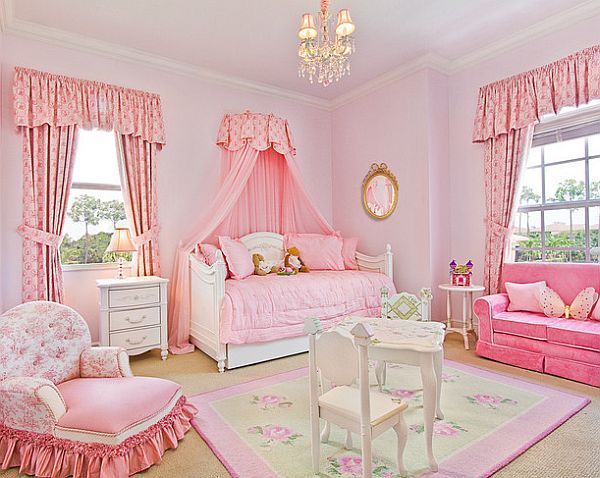 女孩卧室装修设计 粉嫩色营造年轻空间